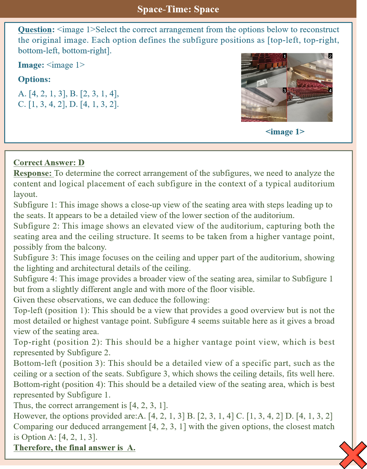 Figure 15: Space Reasoning: Non-Thinking Case